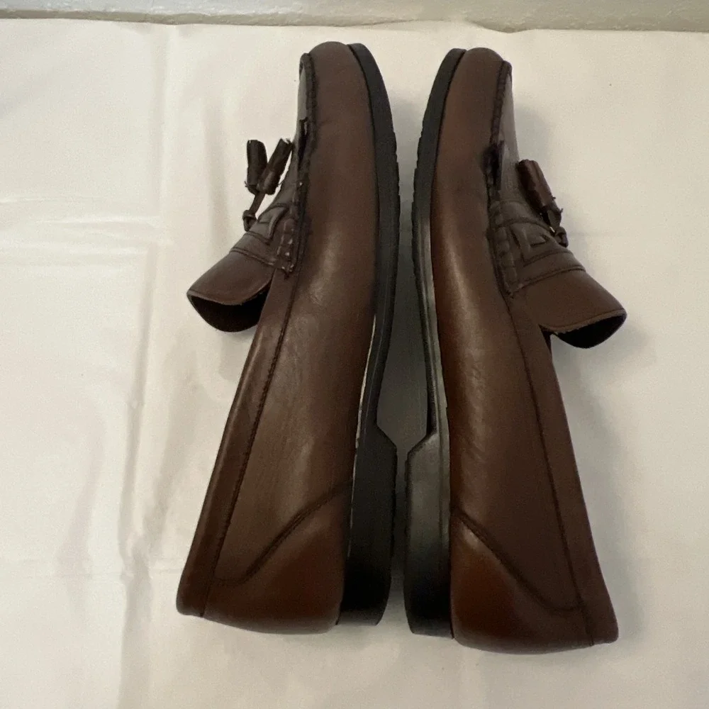 Florsheim Mens 9.5 3E EEE Dk Brown Double Tasseled Leather Loafers 70167 Kiltie